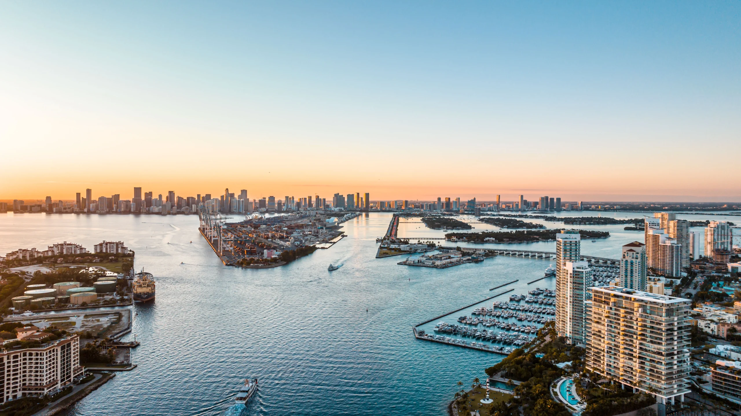 Taken from a high vantage point in Miami Beach, likely near the South of Fifth neighborhood.